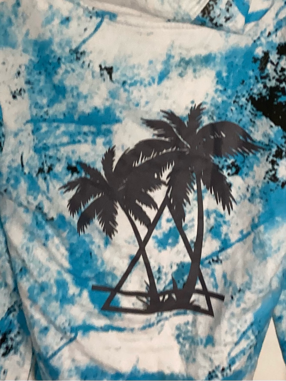 Eleven Paris Blue & Black Tie-Dye Graphic Pullover Sweatshirt & Short Set 12 y o